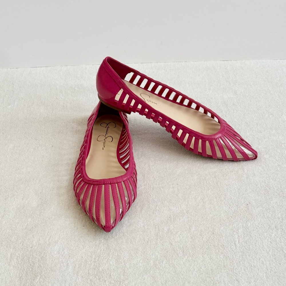 Jessica Simpson Pink Caged Pointed Toe Flats